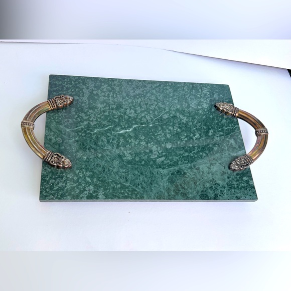 Godinger Ornate Charcuterie Cheese Marble Serving Tray Silverplate - Picture 1 of 8